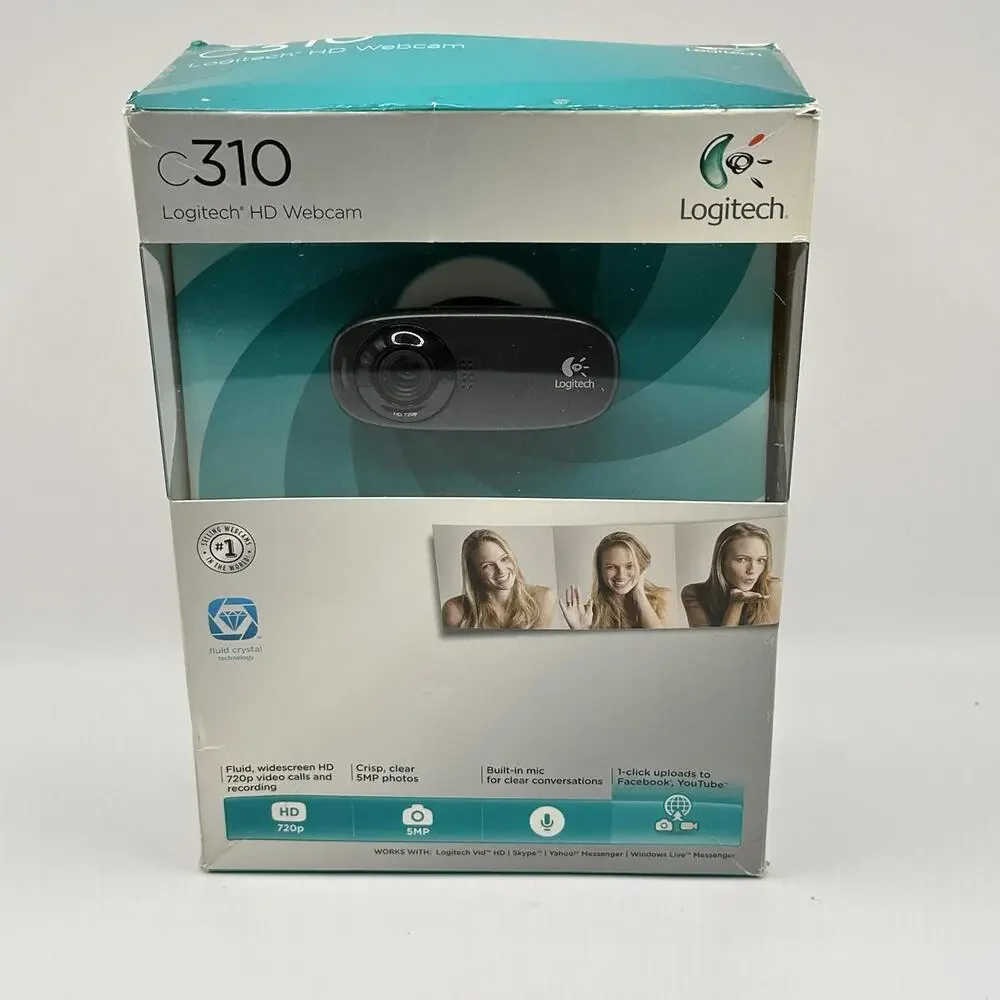 Logitech C310 HD Webcam Black 720p 960-000585 New